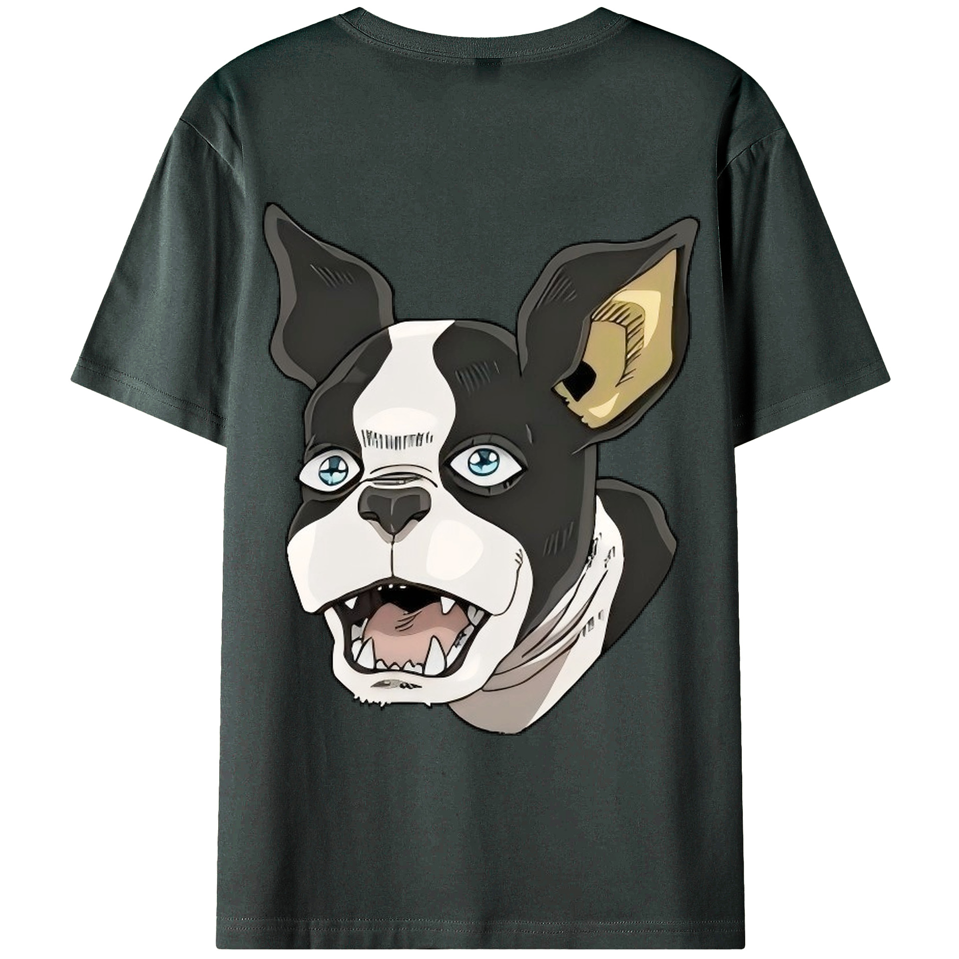 （画像用） ジョジョの奇妙な冒険 イギー JoJo's Bizarre Adventure Iggy 綿100％ メンズ半袖Tシャツ（バックプリント） 通気性